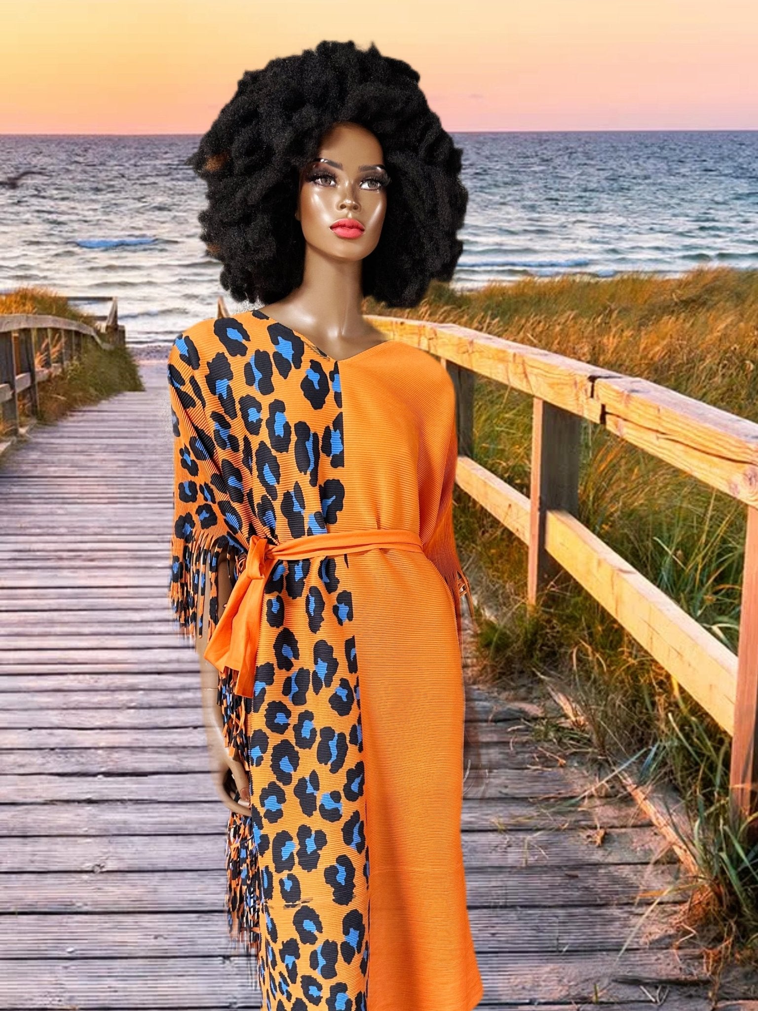 Monifah pleated safari bouncy Dress - Trufacebygrace