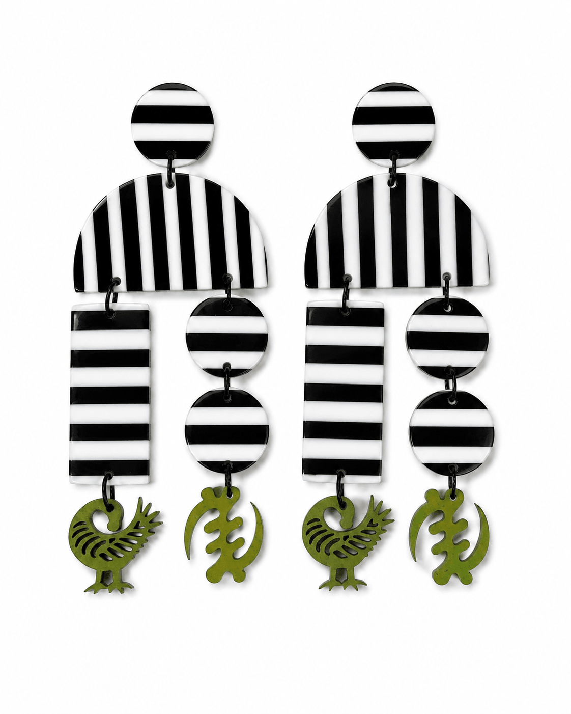 Monochrome Adinkra Earrings - Trufacebygrace