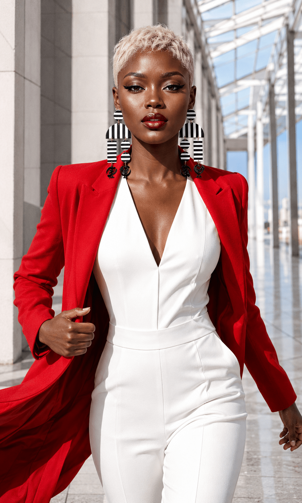 Monochrome Adinkra Earrings - Trufacebygrace