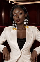 Monochrome Adinkra Earrings - Trufacebygrace
