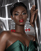 Monochrome Adinkra Earrings - Trufacebygrace