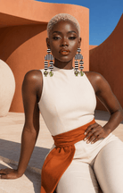 Monochrome Adinkra Earrings - Trufacebygrace