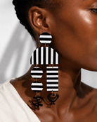 Monochrome Adinkra Earrings - Trufacebygrace