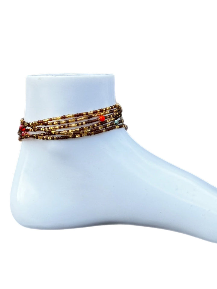 Multi Layer Beaded Anklet - Trufacebygrace