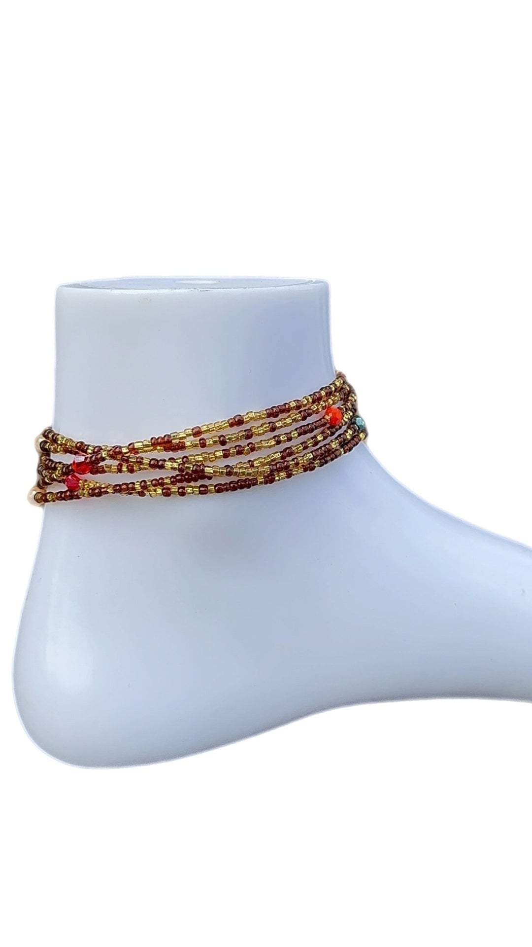 Multi Layer Beaded Anklet - Trufacebygrace