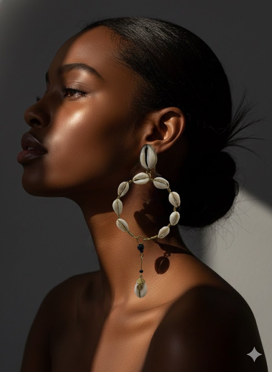Multi - Size Cowry Hoop Earrings - Trufacebygrace