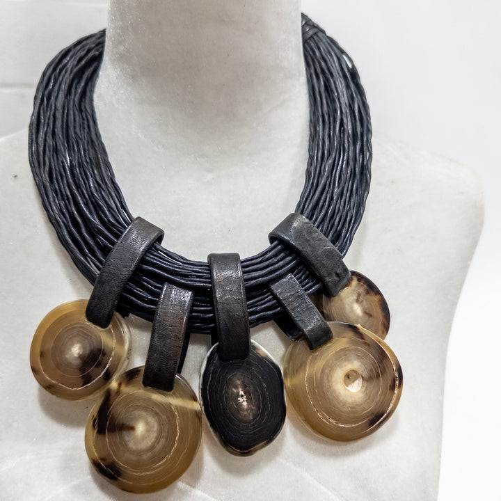 Mwamba Horn Disc Necklace - Trufacebygrace