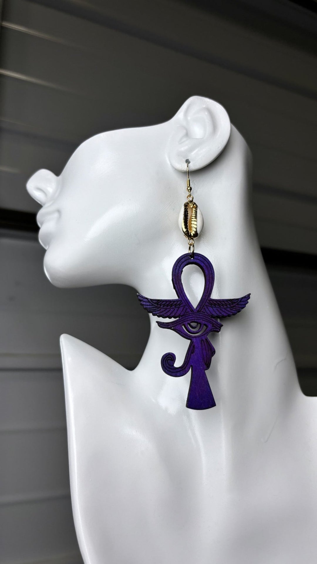 Mystic Ankh & Cowrie Shell Earrings - Trufacebygrace