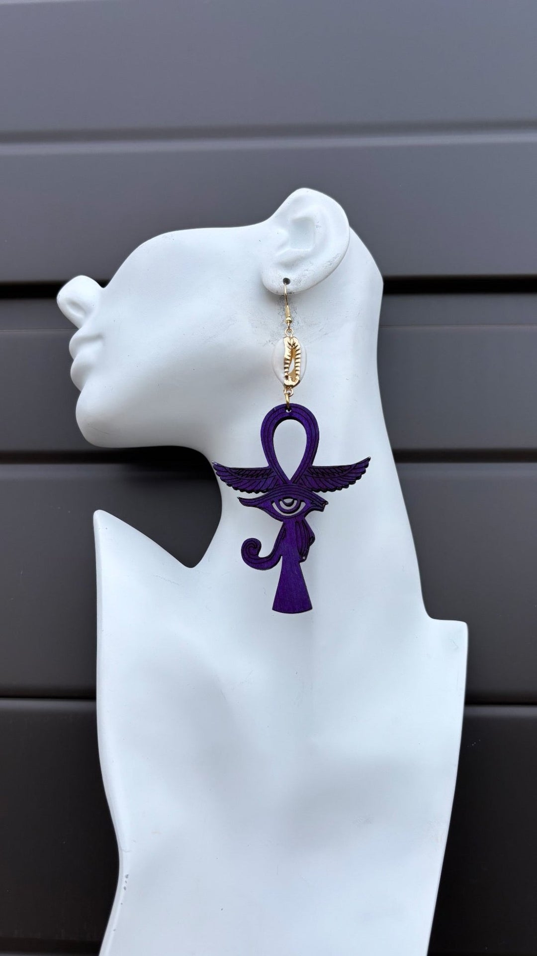 Mystic Ankh & Cowrie Shell Earrings - Trufacebygrace