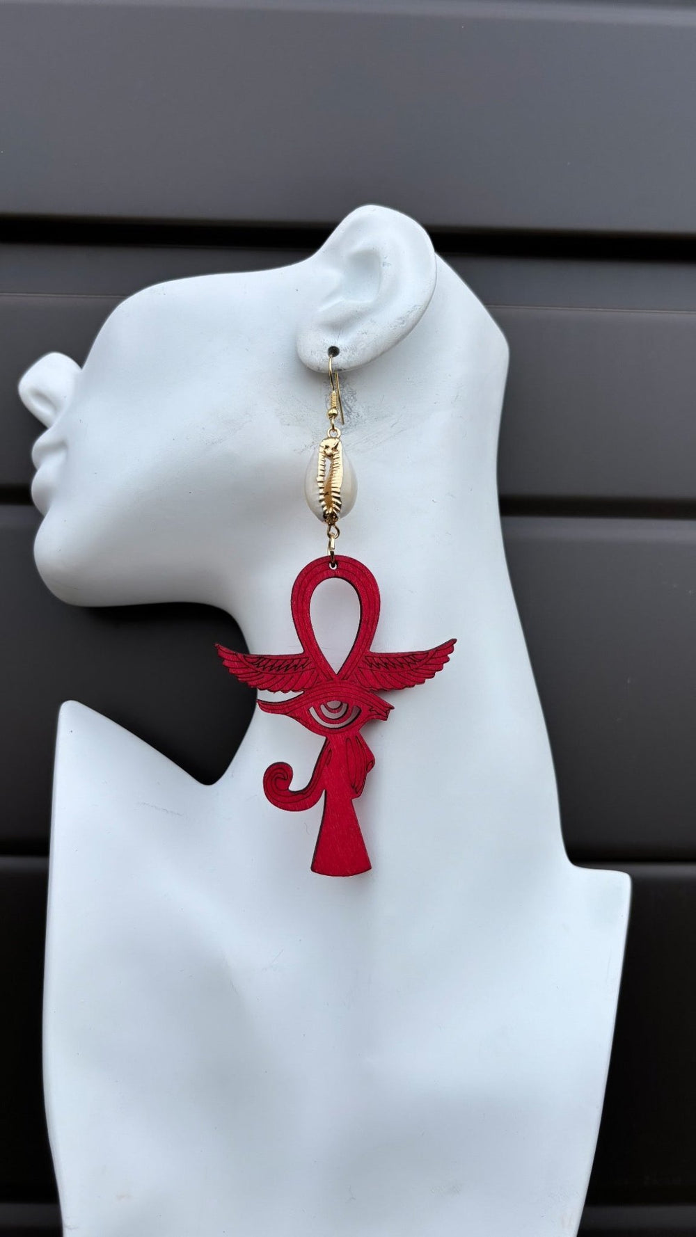 Mystic Ankh & Cowrie Shell Earrings - Trufacebygrace