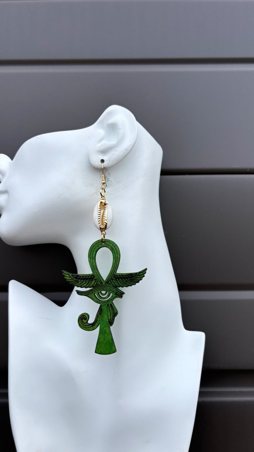 Mystic Ankh & Cowrie Shell Earrings - Trufacebygrace