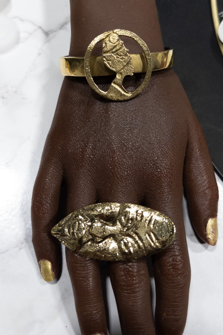 Nanimbi Brass Mask Ring - Trufacebygrace