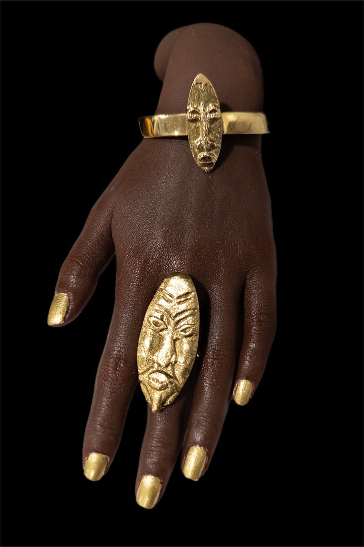 Nanimbi Brass Mask Ring - Trufacebygrace