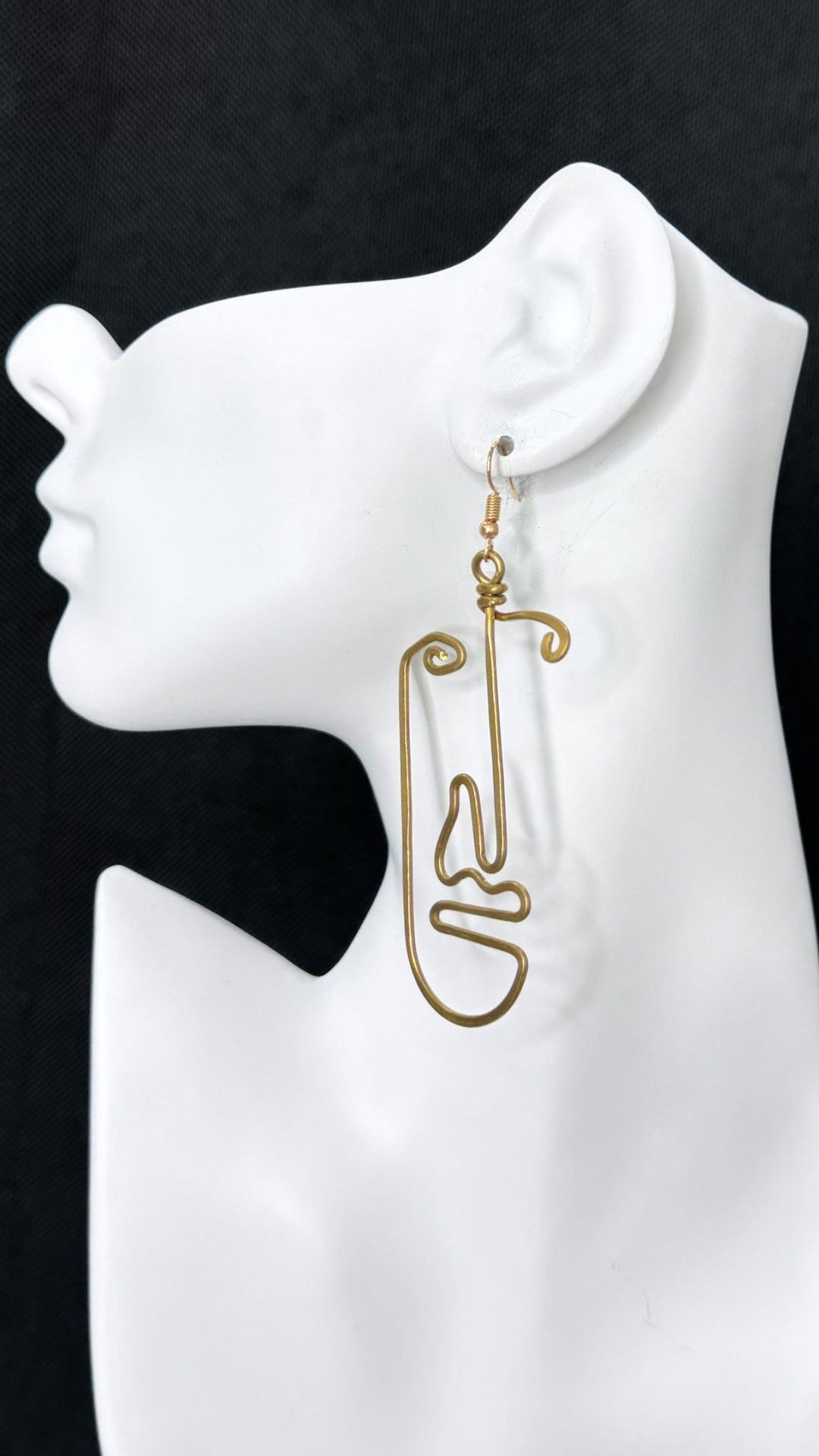 Nanimsɛeyi Brass Face Mask Earrings - Trufacebygrace