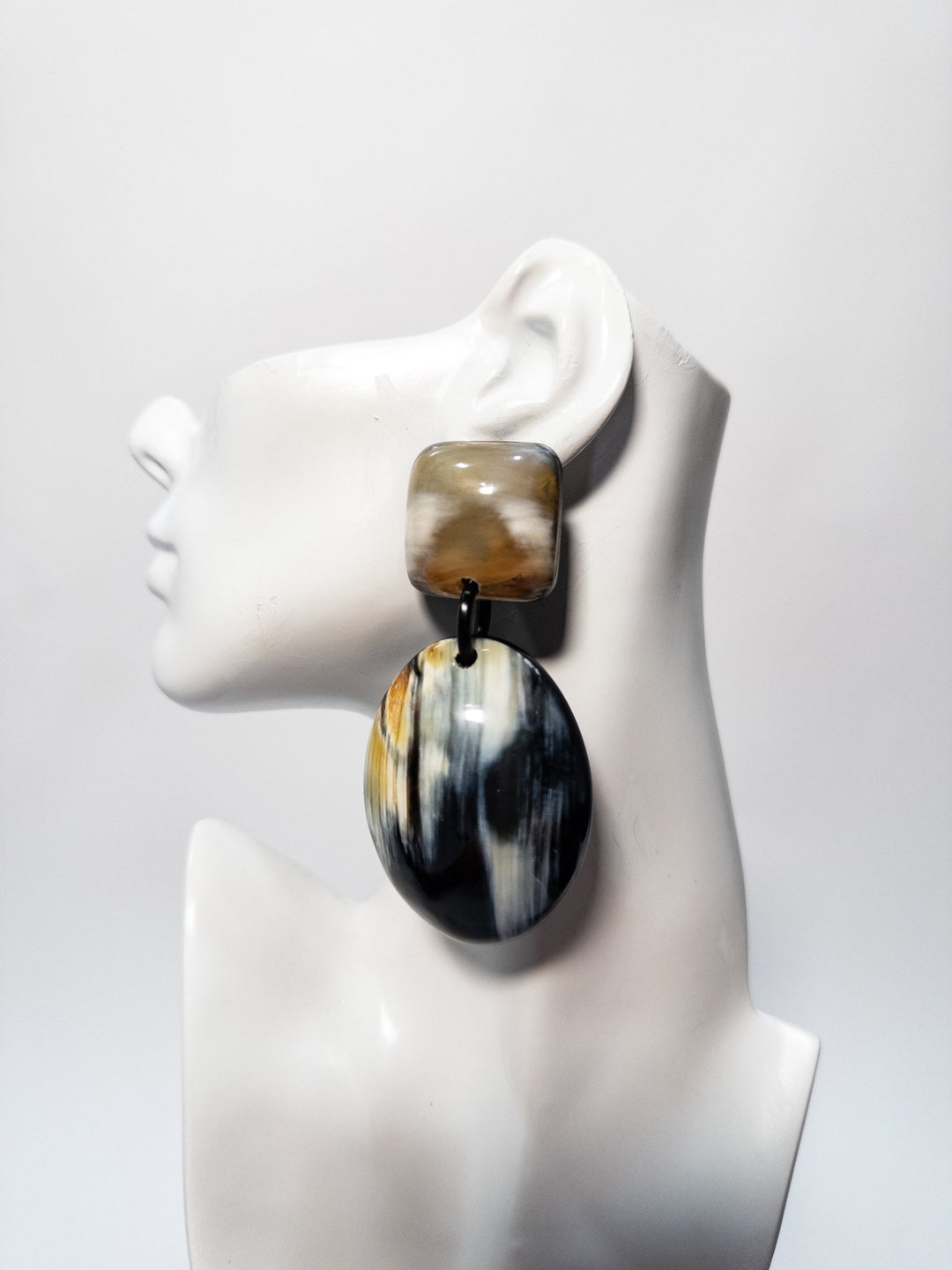 Natural Series: Afro Color POP Horn Drop Earrings - Trufacebygrace
