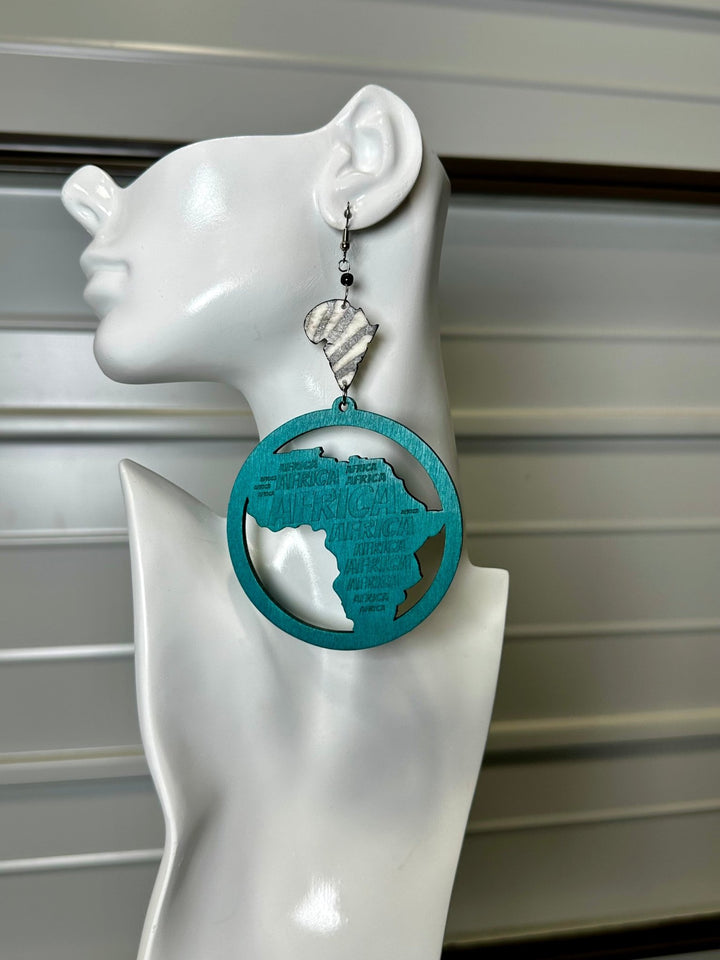 Nia African Map Earrings - Trufacebygrace