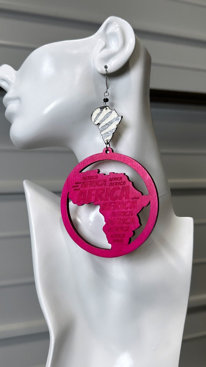 Nia African Map Earrings - Trufacebygrace