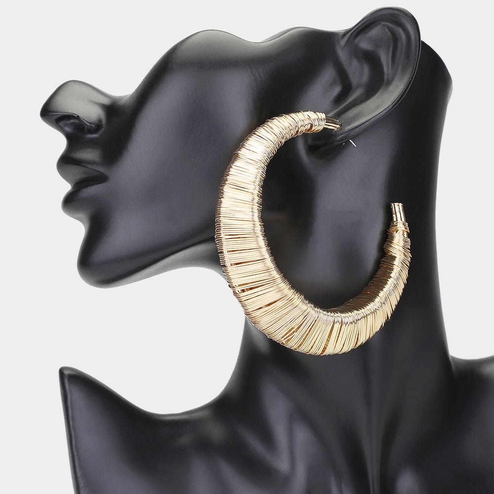Nia Grande Wire Wrapped Hoop Earrings - Trufacebygrace