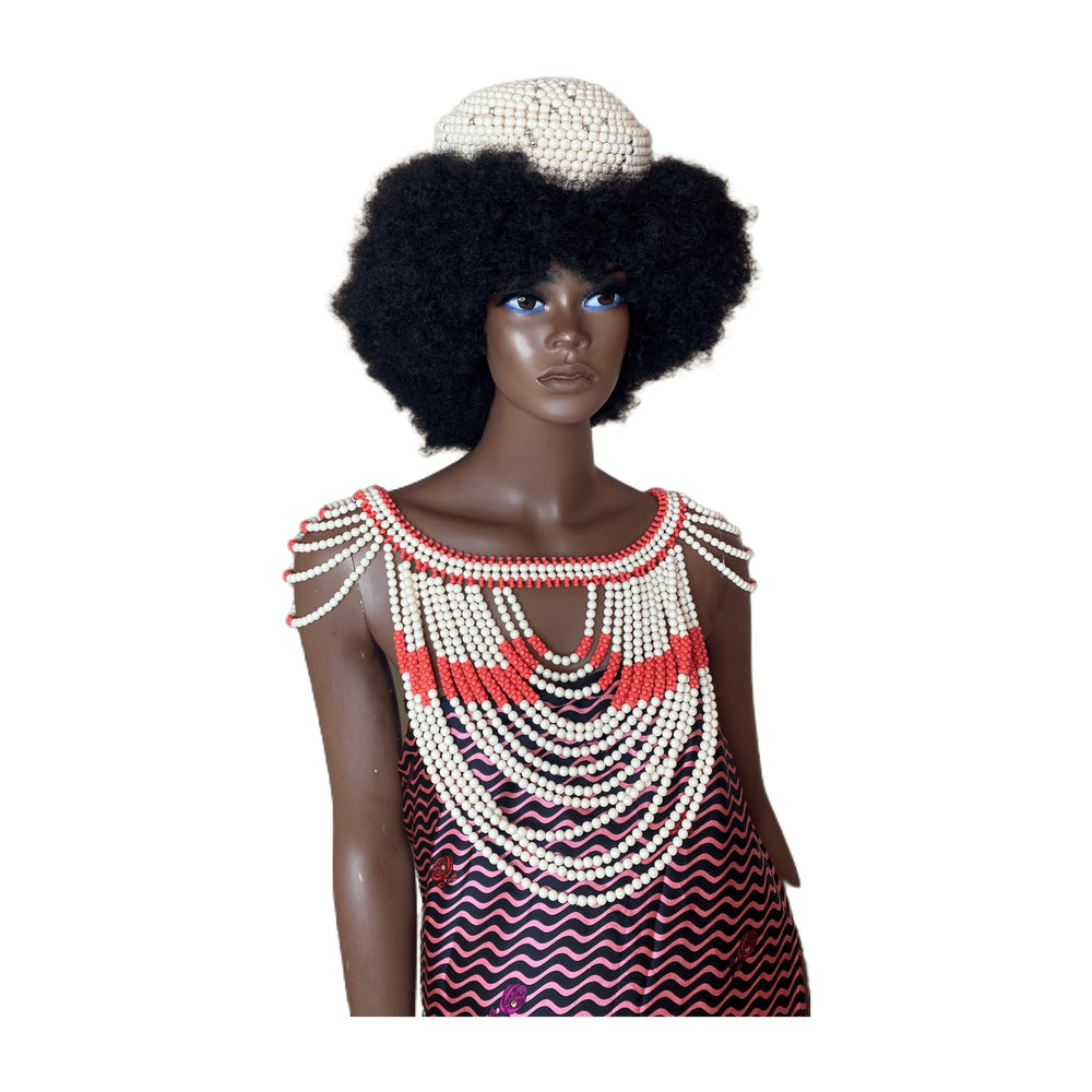 Nigerian Igbo wedding beaded cap/headpiece - Trufacebygrace