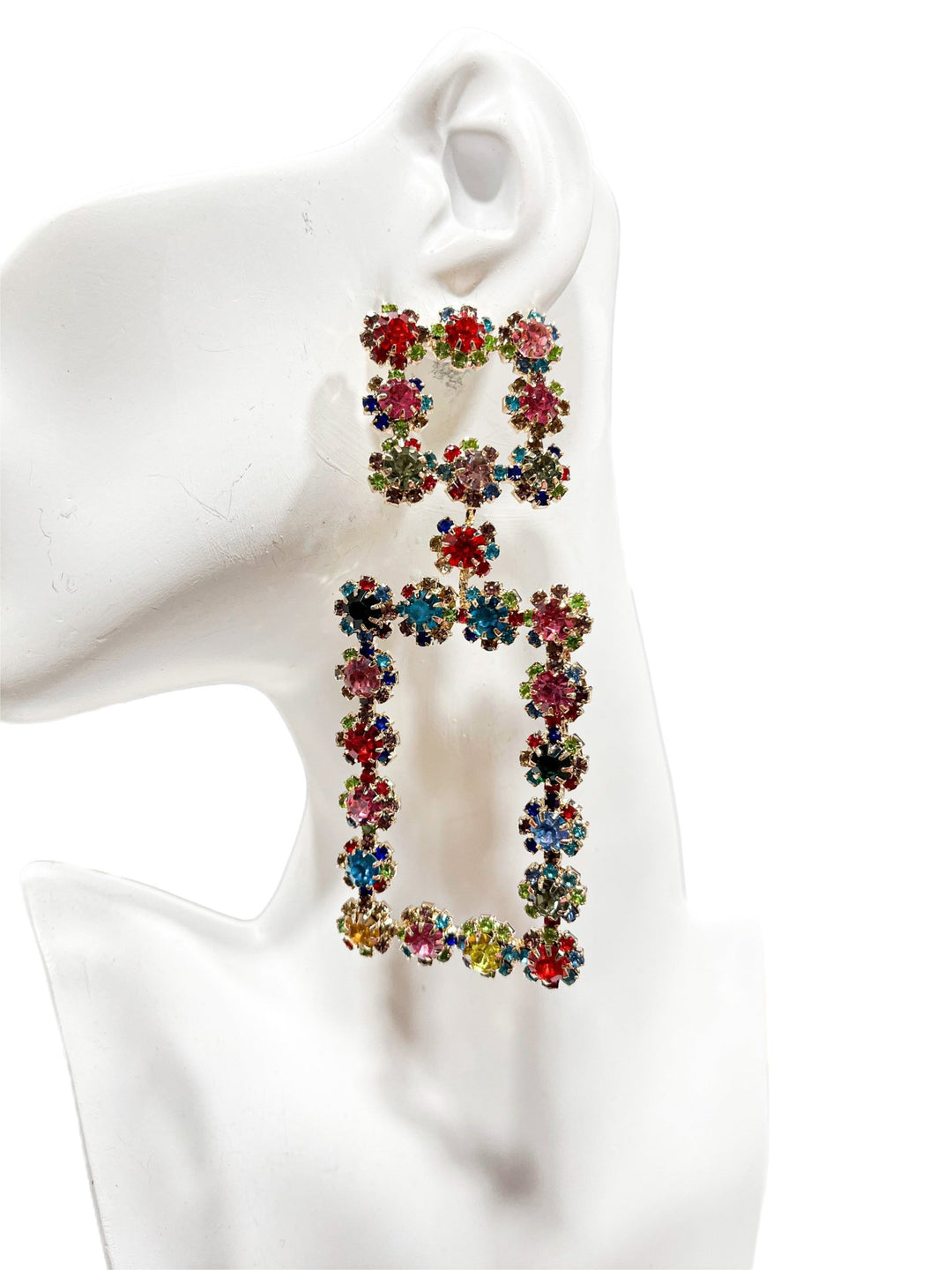 Ninamki Square statement Rhinestones Earrings - Trufacebygrace