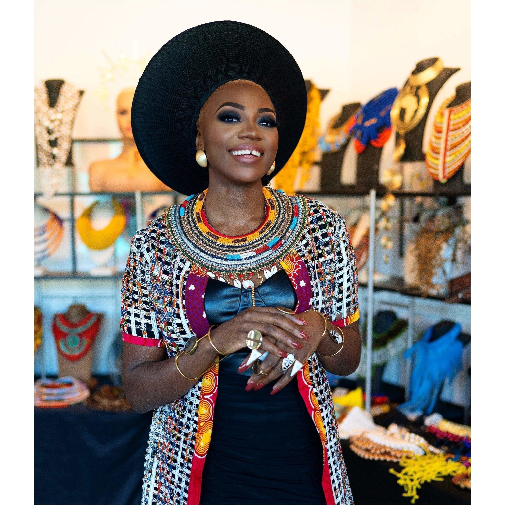 Nkonye Beaded Cowry Shell Statement Necklace - Trufacebygrace