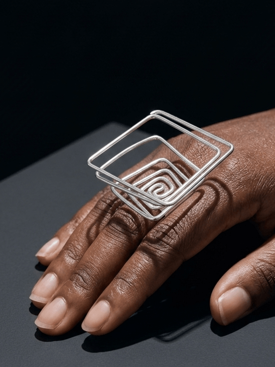 Nkyinkyim Spiral Frame Ring - Trufacebygrace