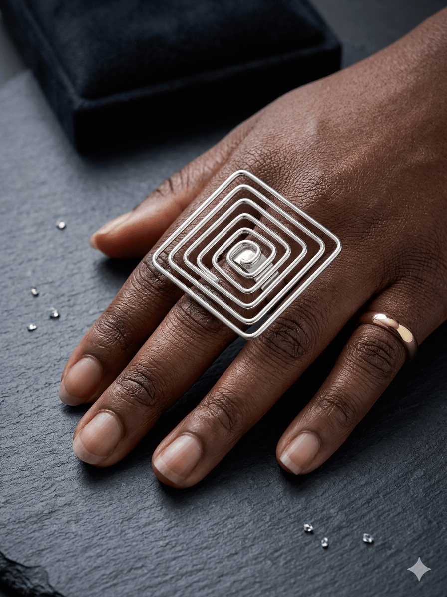 Nkyinkyim Spiral Frame Ring - Trufacebygrace
