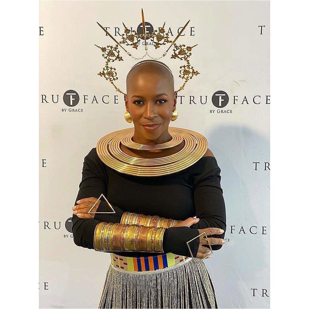 Nnengi Brass Statement Geometric Rings - Trufacebygrace