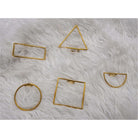 Nnengi Brass Statement Geometric Rings - Trufacebygrace
