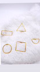 Nnengi Brass Statement Geometric Rings - Trufacebygrace