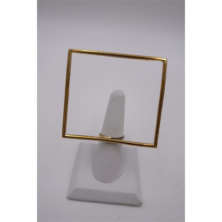 Nnengi Brass Statement Geometric Rings - Trufacebygrace