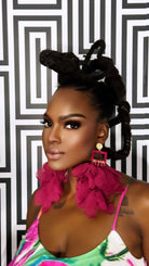 Nonso Square top flower petal earrings - Trufacebygrace