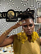 Nonso Square top flower petal earrings - Trufacebygrace