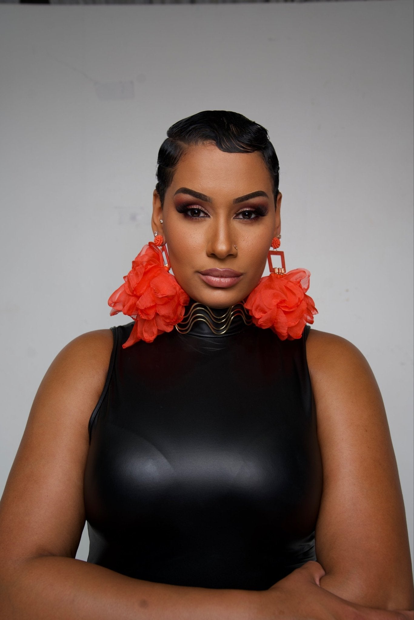 Nonso Square top flower petal earrings - Trufacebygrace