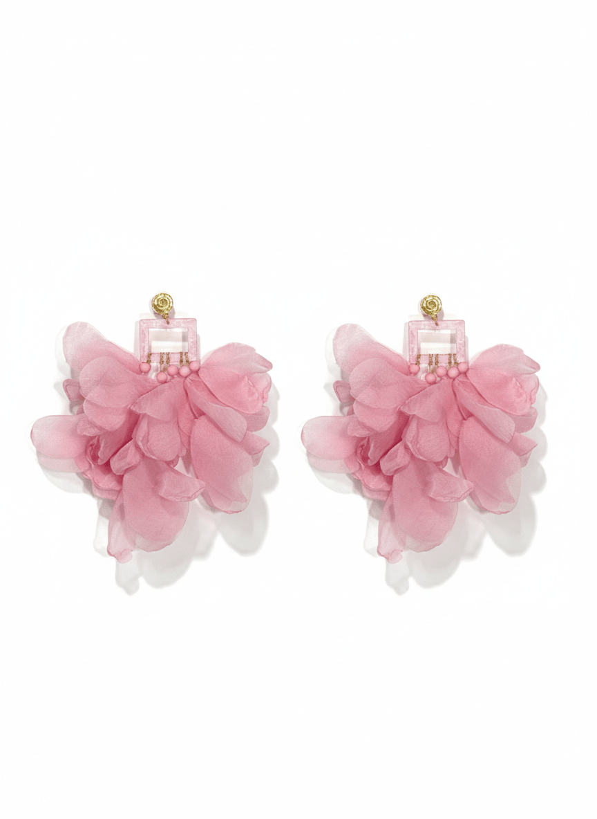 Nonso Square top flower petal earrings - Trufacebygrace