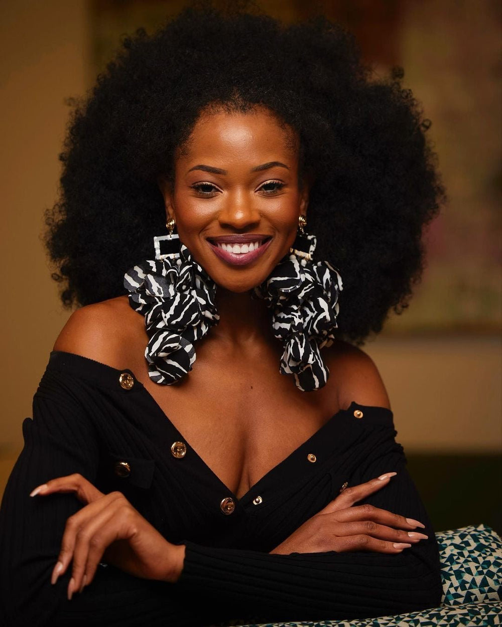 Nonso Square top flower petal earrings - Trufacebygrace