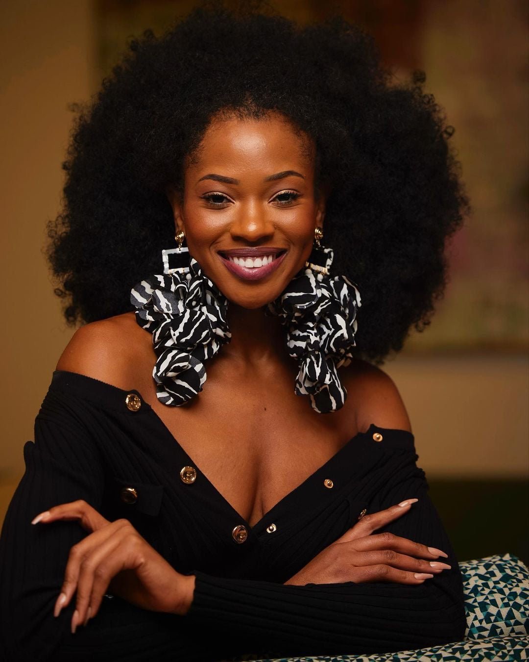 Nonso Square top flower petal earrings - Trufacebygrace