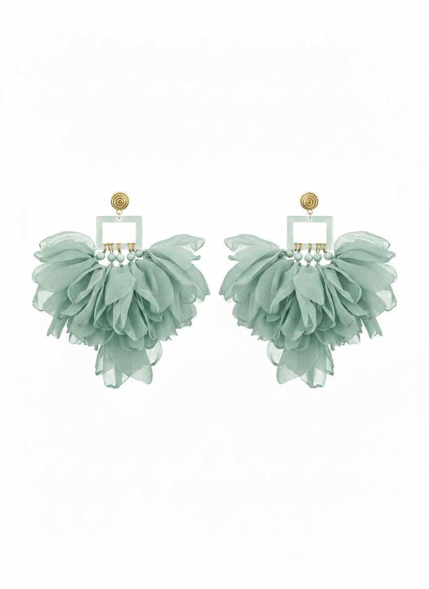 Nonso Square top flower petal earrings - Trufacebygrace