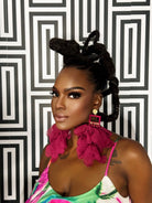 Nonso Square top flower petal earrings - Trufacebygrace