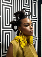 Nonso Square top flower petal earrings - Trufacebygrace
