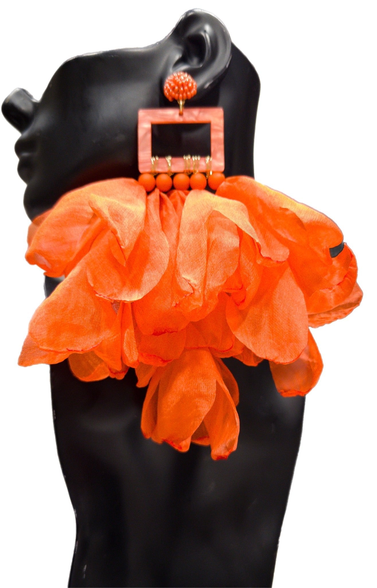 Nonso Square top flower petal earrings - Trufacebygrace