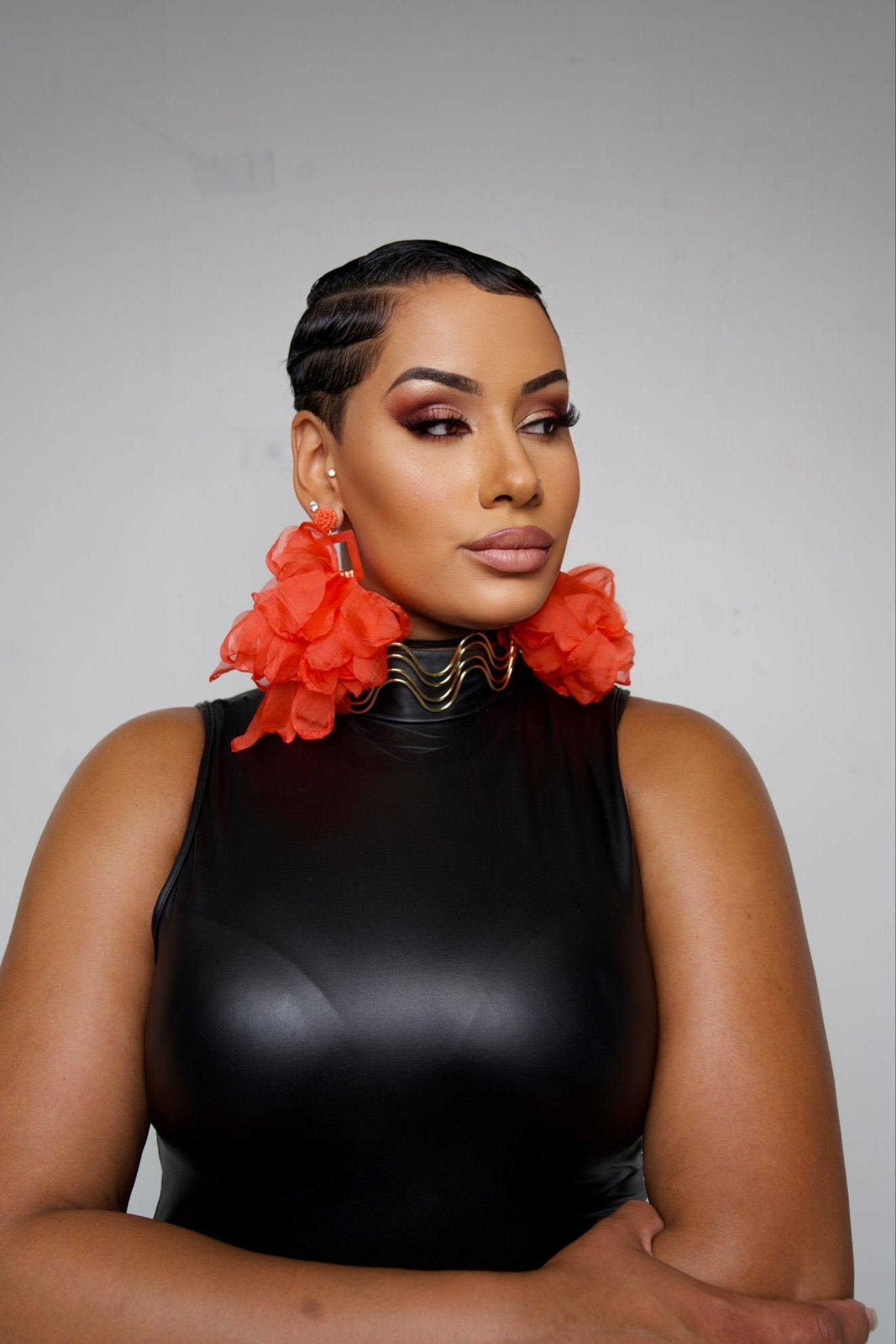 Nonso Square top flower petal earrings - Trufacebygrace