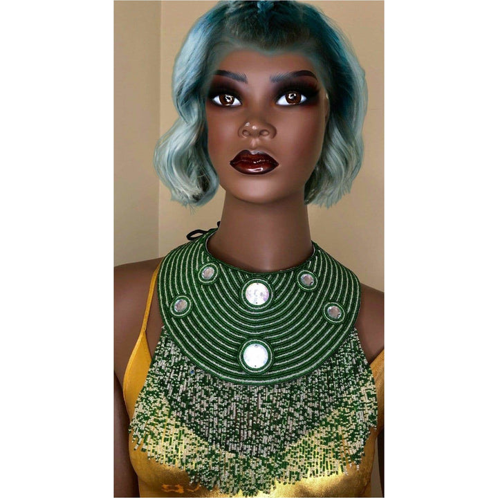 Nozamo Beaded Neckpiece and Cuffs - Trufacebygrace