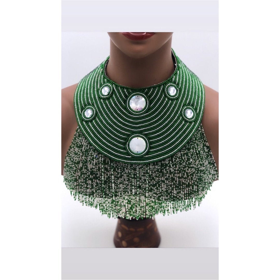 Nozamo Beaded Neckpiece and Cuffs - Trufacebygrace