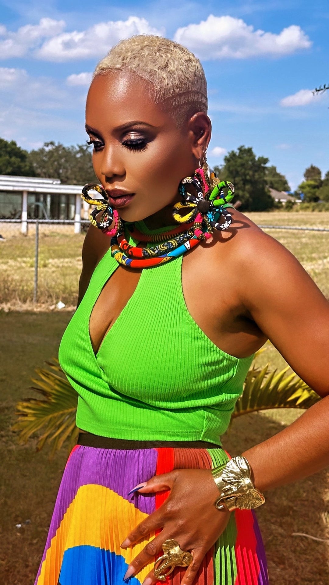 Ntoma / Ankara Print Flower Oversized Earrings - Trufacebygrace