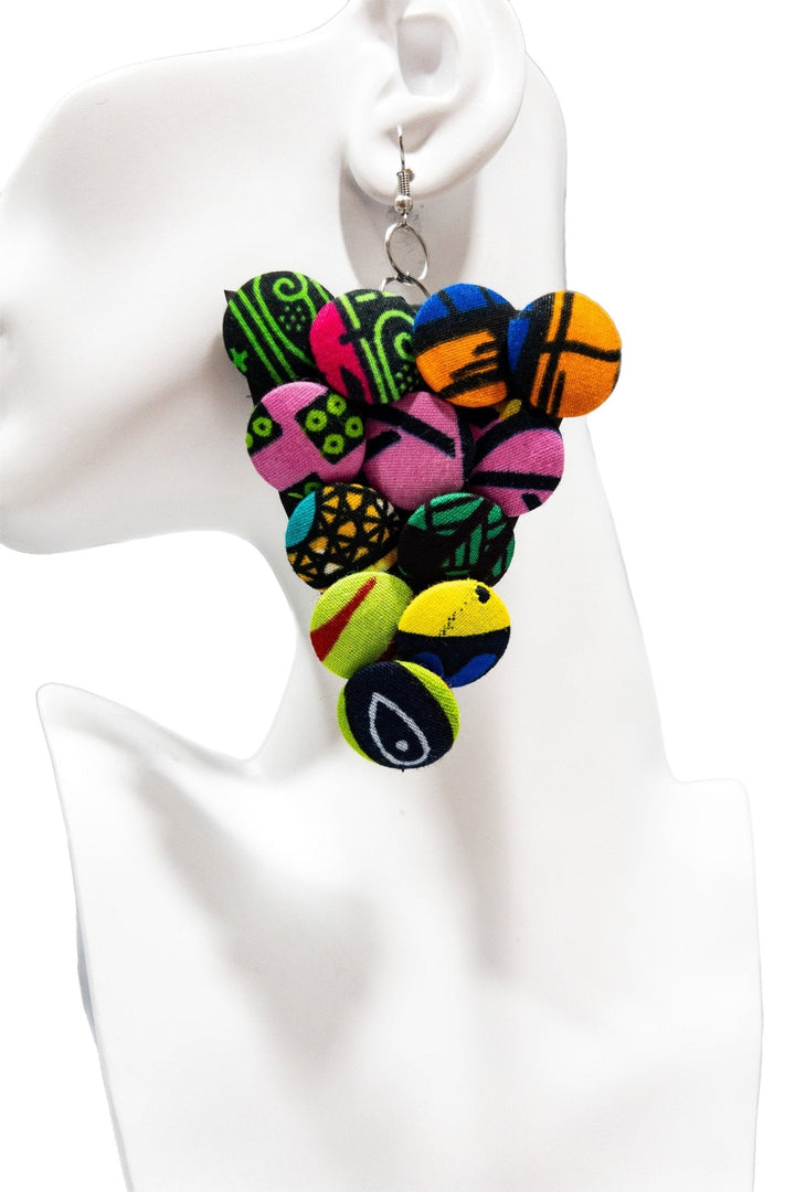 Ntoma Buttons Geometric Earrings - Trufacebygrace