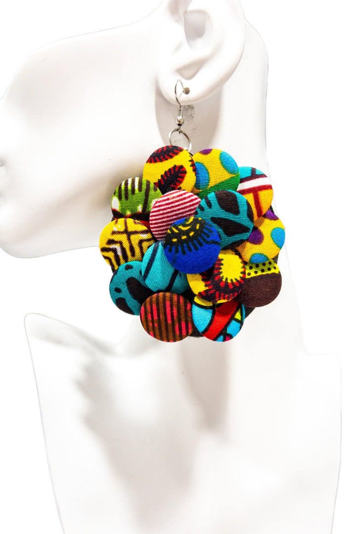 Ntoma Buttons Geometric Earrings - Trufacebygrace