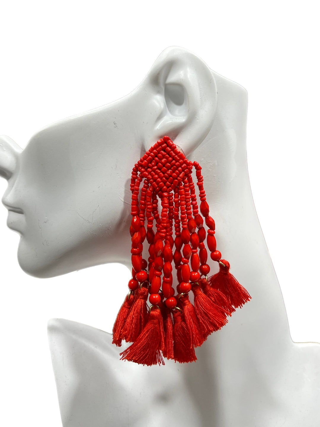 Nyarko Beaded Fringe Earrings - Trufacebygrace