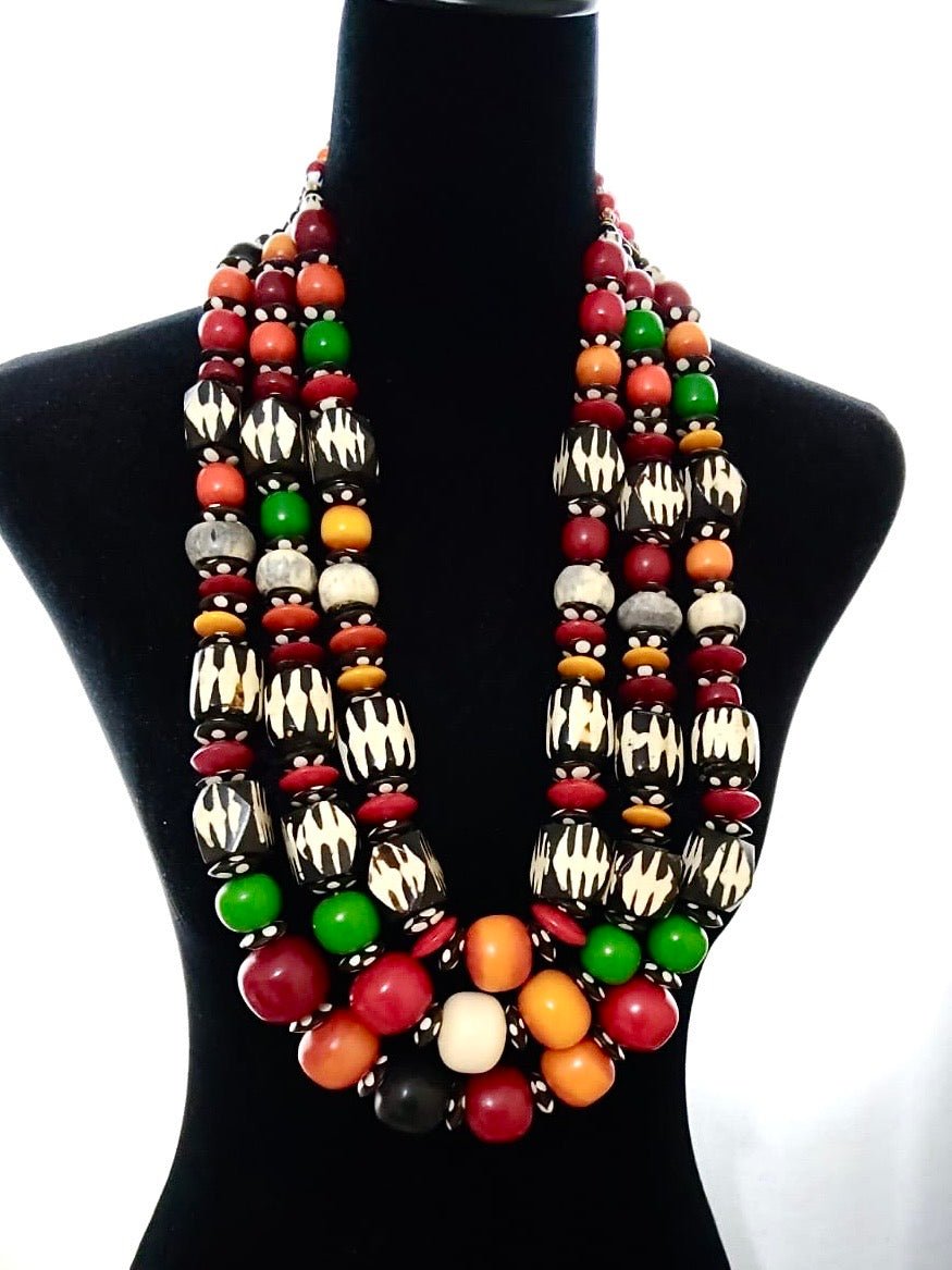 Nyarko Luxe Multicolor Beaded Statement Necklace - Trufacebygrace