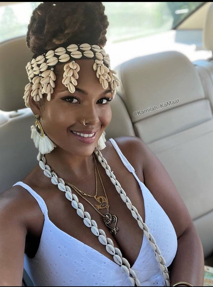 Obaa Serwaa cowry / cowrie shell choker or Reversible headpiece - Trufacebygrace